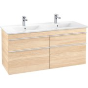 Тумба під раковину Villeroy & Boch Venticello 125,3х50,2 см ДСП в'яз друкарський/ручка алюміній білий A93002PN