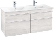 Тумба під раковину Villeroy & Boch Venticello 125,3х50,2 см ДСП/МДФ біле дерево/ручка алюміній білий A93002E8