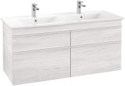 Тумба под раковину Villeroy & Boch Venticello 125,3х50,2 см ДСП/МДФ белое дерево/ручка алюминий белый A93002E8