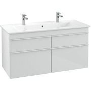 Тумба під раковину Villeroy & Boch Venticello 115,3х50,2 см МДФ скло глянсове біле/ручка алюміній білий A92902RE