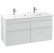 Тумба під раковину Villeroy & Boch Venticello 115,3х50,2 см МДФ скло глянсове біле/ручка алюміній білий A92902RE