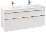 Тумба под раковину Villeroy & Boch Venticello 125,3х50,2 см МДФ глянцевый белый/ручка медь A93005DH