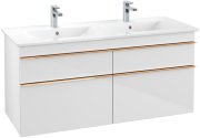 Тумба під раковину Villeroy & Boch Venticello 125,3х50,2 см МДФ глянсовий білий/ручка мідь A93005DH