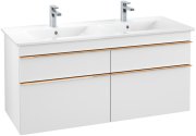 Тумба под раковину Villeroy & Boch Venticello 125,3х50,2 см ДСП/МДФ белый матовый/ручка медь A93005MS