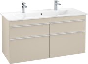 Тумба под раковину Villeroy & Boch Venticello 115,3х50,2 см ДСП мягкий серый/ручка алюминий белый A92902VK