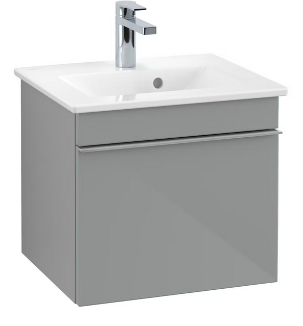 Тумба под раковину Villeroy & Boch Venticello 46,6х42,5 см МДФ стекло глянцевое серое/ручка хром A93101RA
