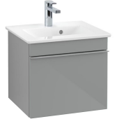 Тумба під раковину Villeroy & Boch Venticello 46,6х42,5 см МДФ скло глянсове сіре/ручка хром A93101RA