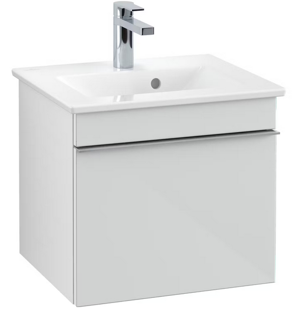 Тумба под раковину Villeroy & Boch Venticello 46,6х42,5 см МДФ стекло глянцевое белое/ручка хром A93101RE