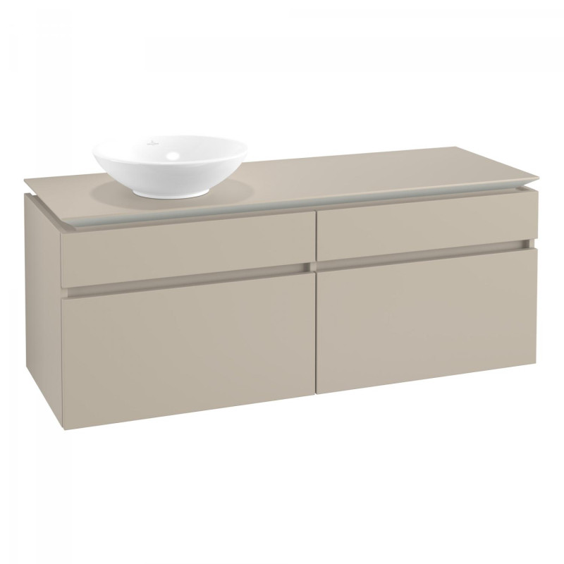 Тумба під раковину Villeroy & Boch Legato 140х55 см ДСП ніжно-сірий B58800VK