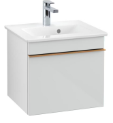 Тумба под раковину Villeroy & Boch Venticello 46,6х42,5 см МДФ стекло глянцевое белое/ручка медь A93105RE