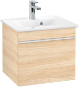 Тумба під раковину Villeroy & Boch Venticello 46,6х42,5 см ДСП в'яз друкарський/ручка алюміній білий A93102PN