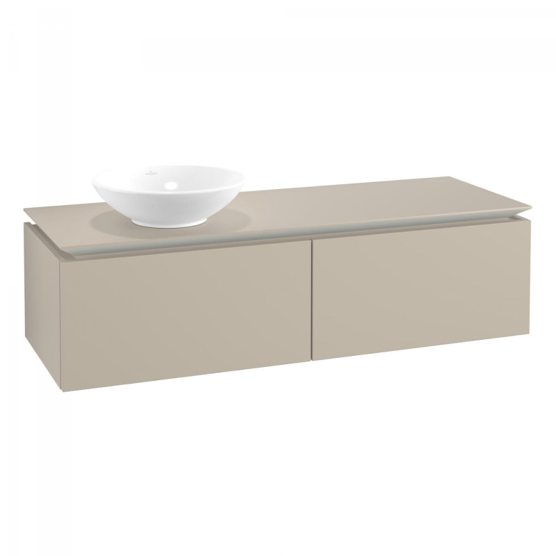 Тумба під раковину Villeroy & Boch Legato 140х38 см ДСП ніжно-сірий B58700VK