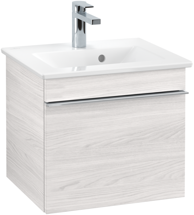 Тумба під раковину Villeroy & Boch Venticello 46,6х42,5 см ДСП/МДФ біле дерево/ручка хром A93101E8