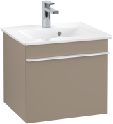 Тумба під раковину Villeroy & Boch Venticello 46,6х42,5 ДСП трюфель сірий/ручка алюміній білий A93102VG