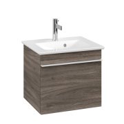 Тумба під раковину Villeroy & Boch Venticello 46,6х42,5 см ДСП кам'яний дуб/ручка алюміній білий A93102RK