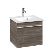 Тумба під раковину Villeroy & Boch Venticello 46,6х42,5 см ДСП кам'яний дуб/ручка алюміній білий A93102RK