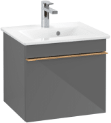 Тумба под раковину Villeroy & Boch Venticello 46,6х42,5 см МДФ глянцевый серый/ручка медь A93105FP