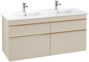 Тумба под раковину Villeroy & Boch Venticello 125,3х50,2 см ДСП мягкий серый/ручка медь A93005VK