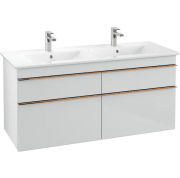 Тумба под раковину Villeroy & Boch Venticello 125,3х50,2 см МДФ стекло глянцевое белое/ручка медь A93005RE
