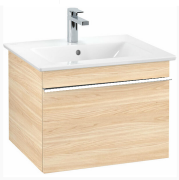 Тумба под раковину Villeroy & Boch Venticello 55,3х50,2 см ДСП вяз печатный/ручка алюминий белый A93202PN