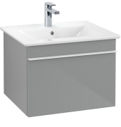 Тумба під раковину Villeroy & Boch Venticello 55,3х50,2 см МДФ скло глянсове сіре/ручка алюміній білий A93202RA