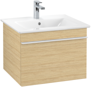 Тумба під раковину Villeroy & Boch Venticello 55,3х50,2 см ДСП північний дуб/ручка алюміній білий A93202VJ