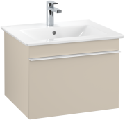 Тумба под раковину Villeroy & Boch Venticello 55,3х50,2 см ДСП мягкий серый/ручка алюминий белый A93202VK