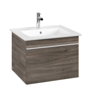 Тумба під раковину Villeroy & Boch Venticello 55,3х50,2 см ДСП кам'яний дуб/ручка алюміній білий A93202RK