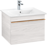 Тумба под раковину Villeroy & Boch Venticello 55,3х50,2 см ДСП/МДФ белое дерево/ручка медь A93205E8