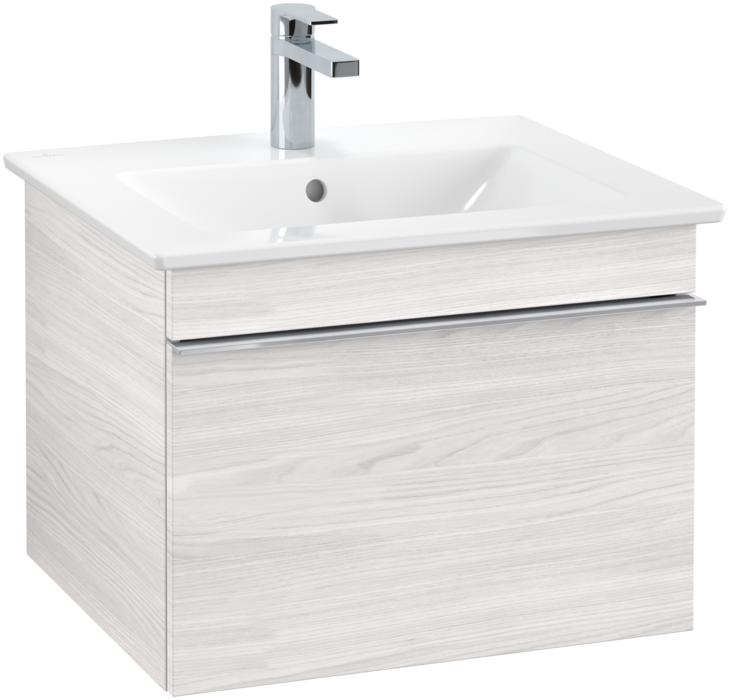 Тумба под раковину Villeroy & Boch Venticello 55,3х50,2 см ДСП/МДФ белое дерево/ручка хром A93201E8