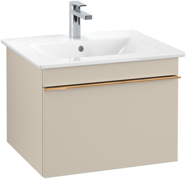 Тумба под раковину Villeroy & Boch Venticello 55,3х50,2 см ДСП мягкий серый/ручка медь A93205VK