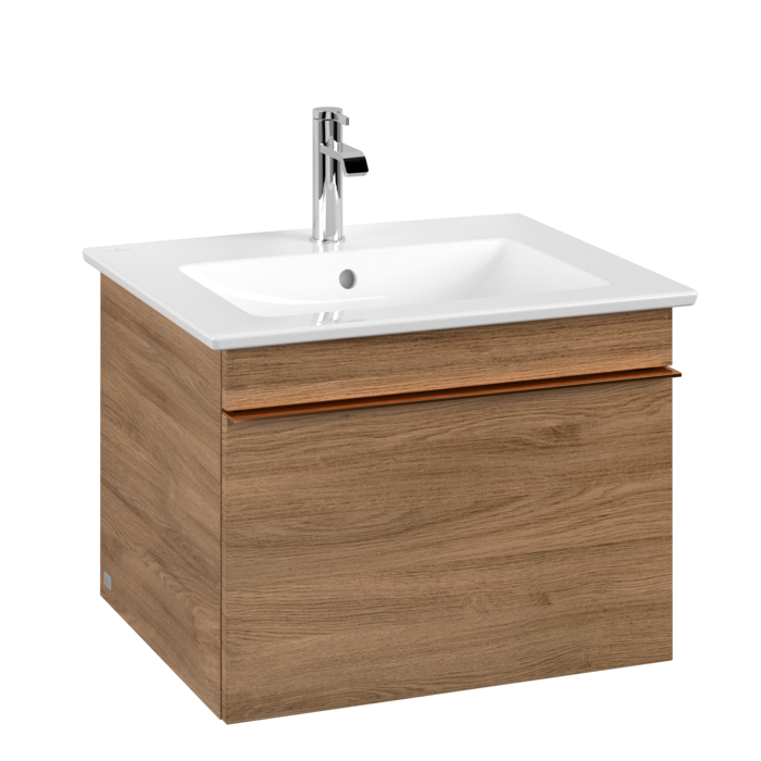 Тумба під раковину Villeroy & Boch Venticello 55,3х50,2 см ДСП дуб канзас/ручка мідь A93205RH