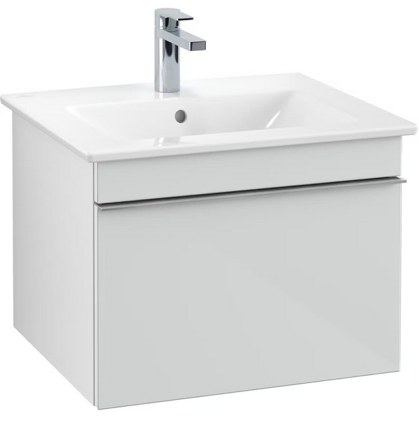 Тумба під раковину Villeroy & Boch Venticello 55,3х50,2 см МДФ скло глянсове біле/ручка хром A93201RE