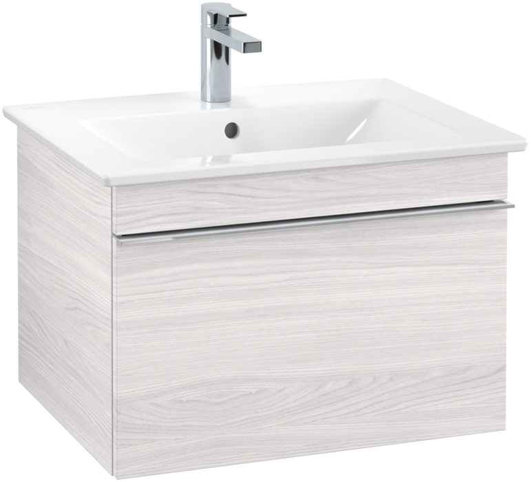 Тумба под раковину Villeroy & Boch Venticello 60,3х50,2 см ДСП/МДФ белое дерево/ручка хром A93301E8