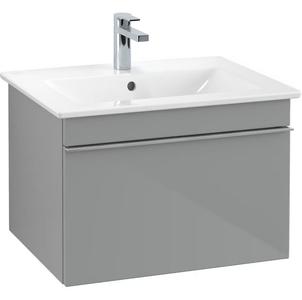 Тумба под раковину Villeroy & Boch Venticello 60,3х50,2 см МДФ стекло глянцевое серое/ручка хром A93301RA