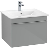 Тумба под раковину Villeroy & Boch Venticello 55,3х50,2 см МДФ стекло глянцевое серое/ручка хром A93201RA