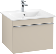 Тумба під раковину Villeroy & Boch Venticello 55,3х50,2 см ДСП м'який сірий/ручка хром A93201VK