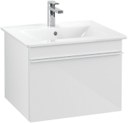 Тумба під раковину Villeroy & Boch Venticello 55,3х50,2 см МДФ глянсовий білий/ручка алюміній білий A93202DH