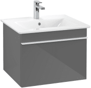 Тумба під раковину Villeroy & Boch Venticello 55,3х50,2 см МДФ глянсовий сірий/ручка алюміній білий A93202FP