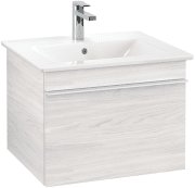 Тумба під раковину Villeroy & Boch Venticello 55,3 х50, 2 см ДСП/МДФ біле дерево/ручка алюміній білий A93202E8