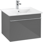 Тумба под раковину Villeroy & Boch Venticello 55,3х50,2 см МДФ глянцевый серый/ручка хром A93201FP