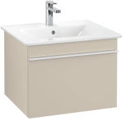 Тумба під раковину Villeroy & Boch Venticello 55,3х50,2 см ДСП м'який сірий/ручка алюміній білий A93202VK