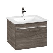 Тумба під раковину Villeroy & Boch Venticello 55,3х50,2 см ДСП кам'яний дуб/ручка алюміній білий A93202RK