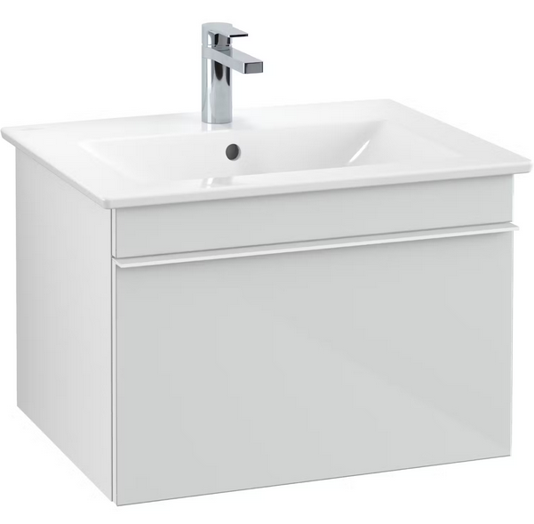 Тумба под раковину Villeroy & Boch Venticello 60,3х50,2 см МДФ стекло глянцевое белое/ручка алюминий белый A93302RE