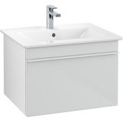 Тумба под раковину Villeroy & Boch Venticello 60,3х50,2 см МДФ стекло глянцевое белое/ручка алюминий белый A93302RE