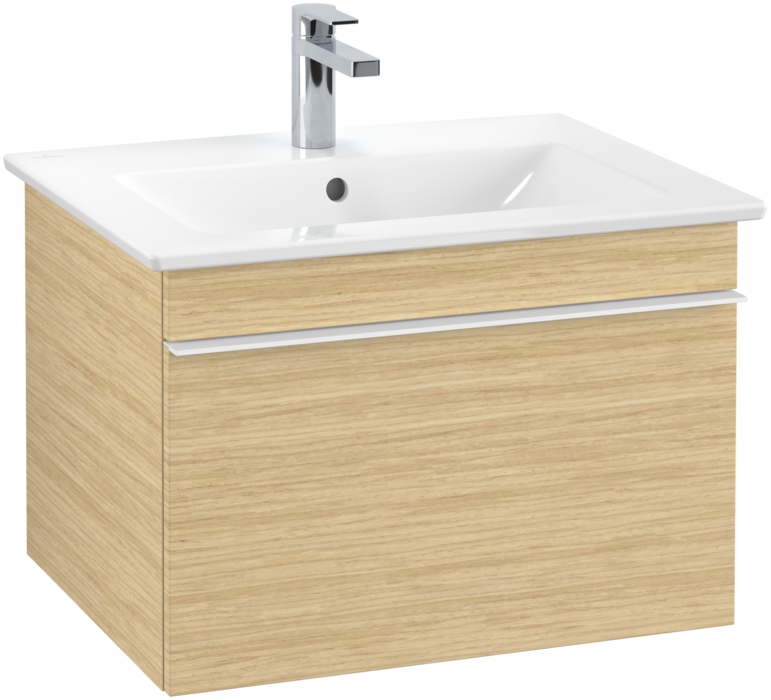 Тумба под раковину Villeroy & Boch Venticello 60,3х50,2 см ДСП северный дуб/ручка алюминий белый A93302VJ