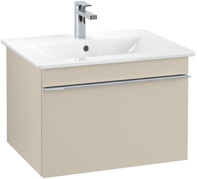 Тумба під раковину Villeroy & Boch Venticello 60,3х50,2 см ДСП м'який сірий/ручка хром A93301VK