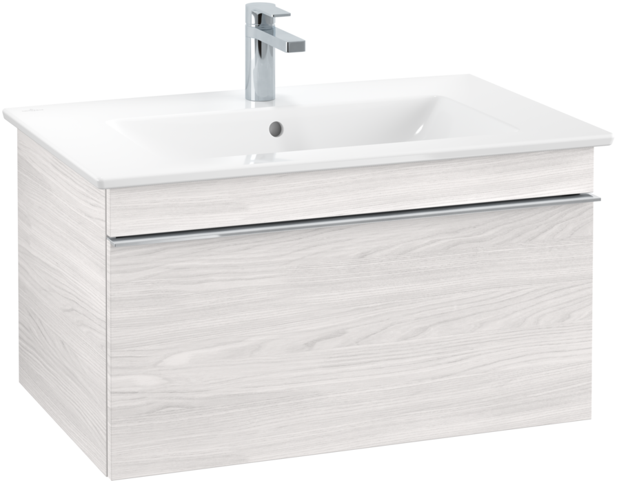 Тумба под раковину Villeroy & Boch Venticello 75,3х50,2 см ДСП/МДФ белое дерево/ручка хром A93401E8