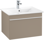 Тумба под раковину Villeroy & Boch Venticello 60,3х50,2 см ДСП трюфель серый/ручка алюминий белый A93302VG