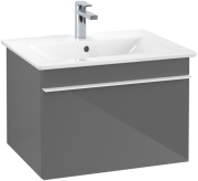 Тумба под раковину Villeroy & Boch Venticello 60,3х50,2 см МДФ глянцевый серый/ручка алюминий белый A93302FP